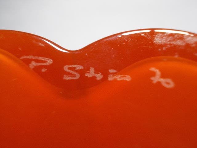 Alsterfors Orange Glass Vase signed-P Strom 70 picture 1